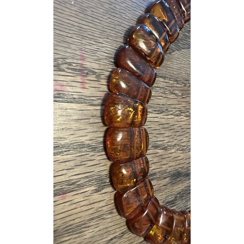 Vintage Baltic Amber Cleopatra Necklace 49 Pcs UV Tested Genuine Cognac 17" - Picture 4 of 11
